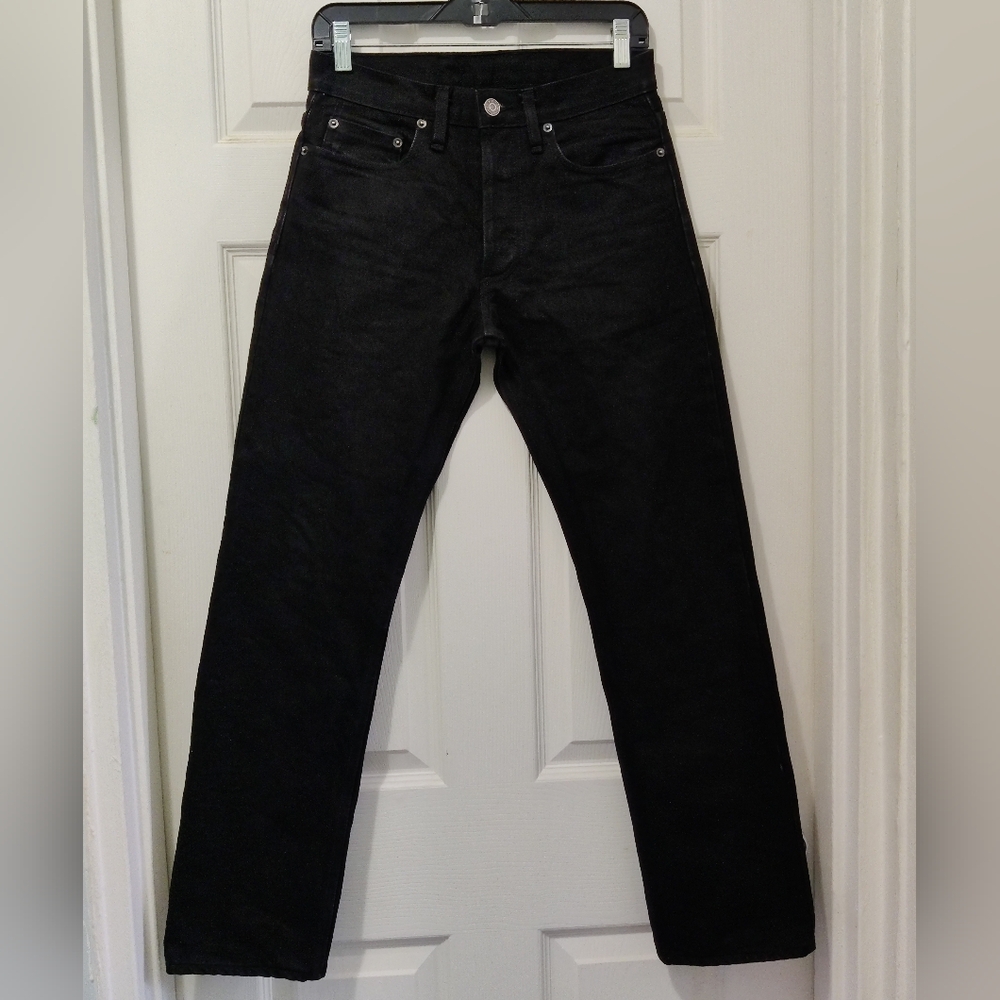 3sixteen men's size 28 slim straight black selvedge denim jeans
